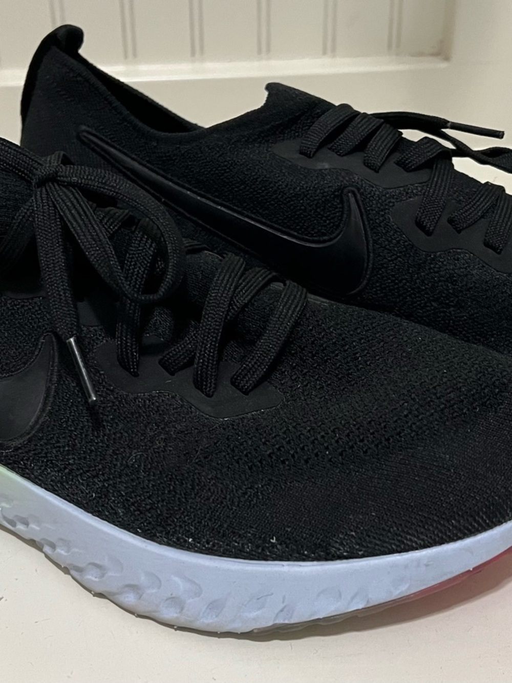 Nike Black Epic React Sneakers with White Midsole